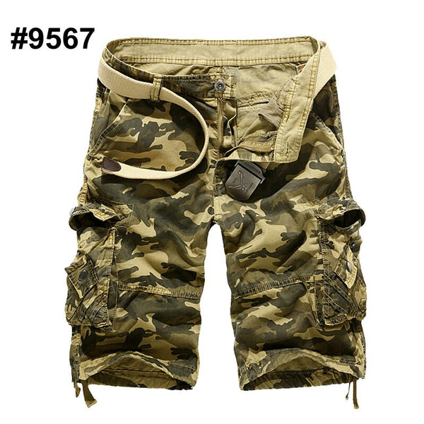 2021 Hot Camouflage Cargo Mens Shorts Summer Casual Cotton Military Camo Workout Bermuda Shorts for MenWithout Belt