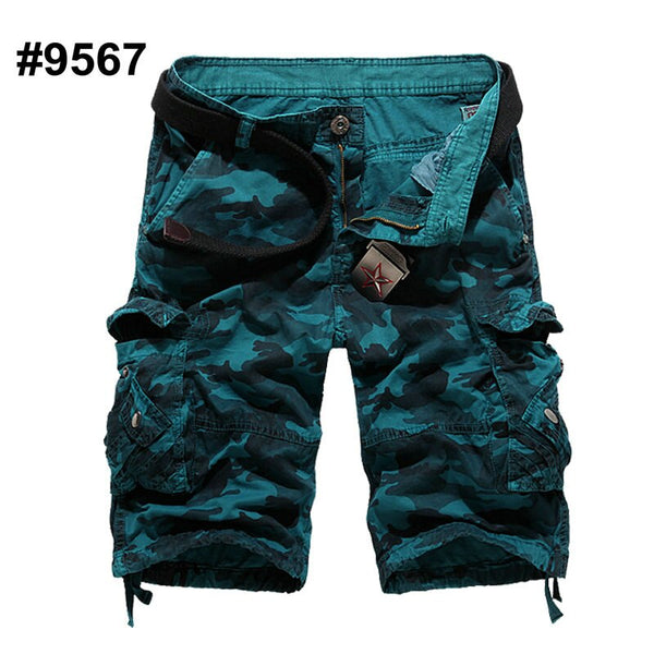 2021 Hot Camouflage Cargo Mens Shorts Summer Casual Cotton Military Camo Workout Bermuda Shorts for MenWithout Belt