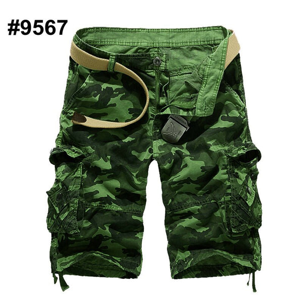 2021 Hot Camouflage Cargo Mens Shorts Summer Casual Cotton Military Camo Workout Bermuda Shorts for MenWithout Belt