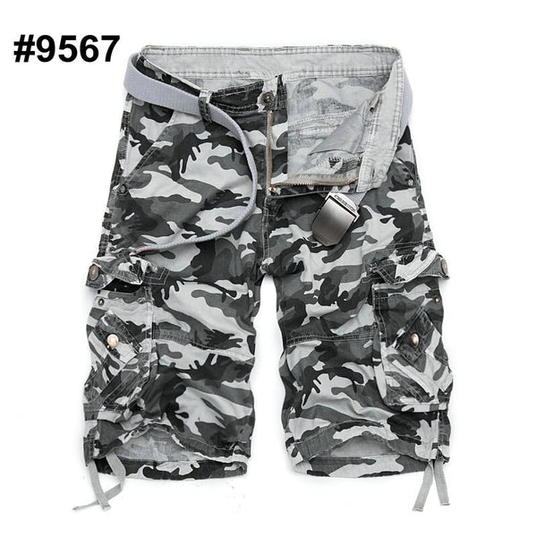 2021 Hot Camouflage Cargo Mens Shorts Summer Casual Cotton Military Camo Workout Bermuda Shorts for MenWithout Belt