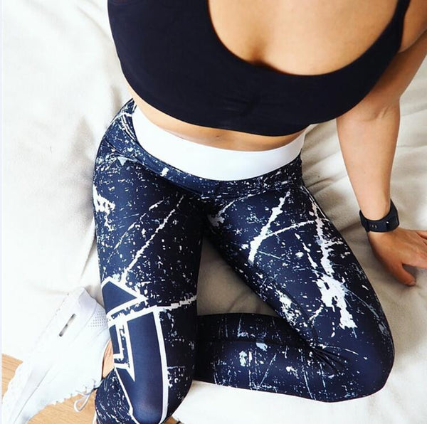 Women High Waist Workout Leggings Printed Women's Fitness Stretchy Trousers Casual Slim Pants Leggings 6 Styles S - 2XL