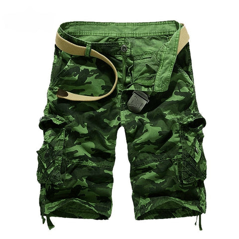 2021 Hot Camouflage Cargo Mens Shorts Summer Casual Cotton Military Camo Workout Bermuda Shorts for MenWithout Belt