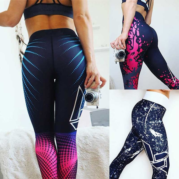 Women High Waist Workout Leggings Printed Women's Fitness Stretchy Trousers Casual Slim Pants Leggings 6 Styles S - 2XL