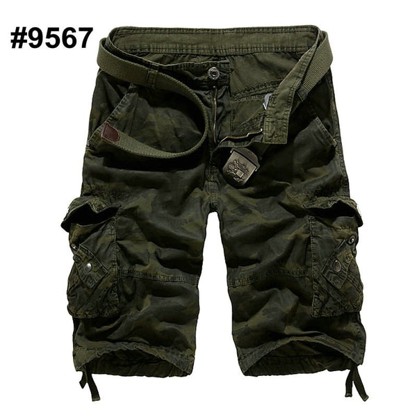 2021 Hot Camouflage Cargo Mens Shorts Summer Casual Cotton Military Camo Workout Bermuda Shorts for MenWithout Belt