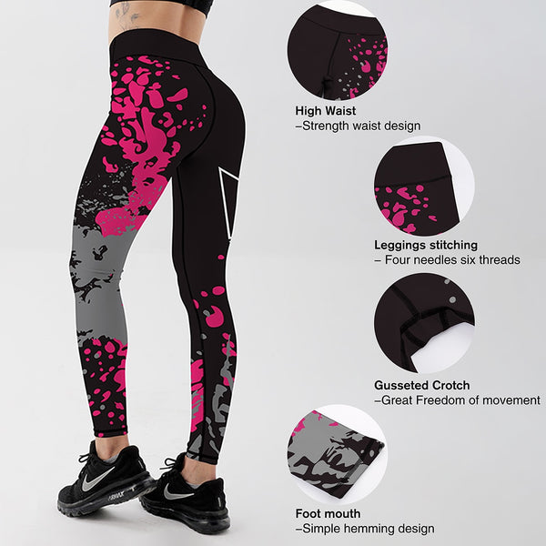 Women High Waist Workout Leggings Printed Women's Fitness Stretchy Trousers Casual Slim Pants Leggings 6 Styles S - 2XL