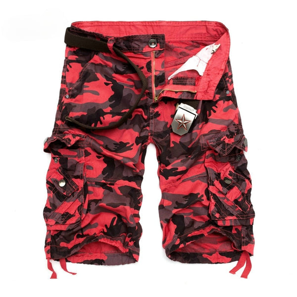 2021 Hot Camouflage Cargo Mens Shorts Summer Casual Cotton Military Camo Workout Bermuda Shorts for MenWithout Belt