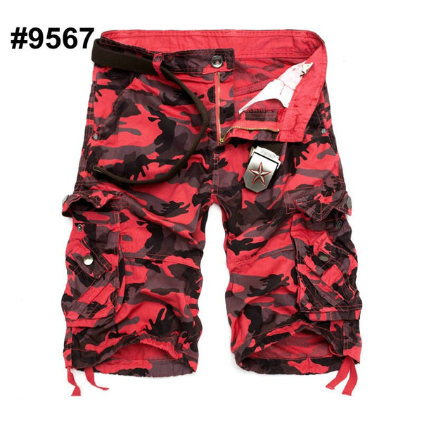 2021 Hot Camouflage Cargo Mens Shorts Summer Casual Cotton Military Camo Workout Bermuda Shorts for MenWithout Belt