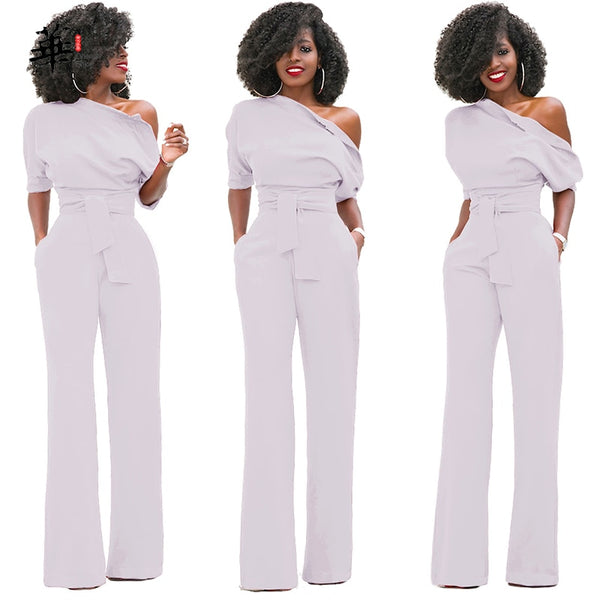 Jumpsuit Women Elegance Solid One Shoulder Womens Fashion Clothes Wide Leg Pants Summer Romper Women Playsuit Summer Streetwear