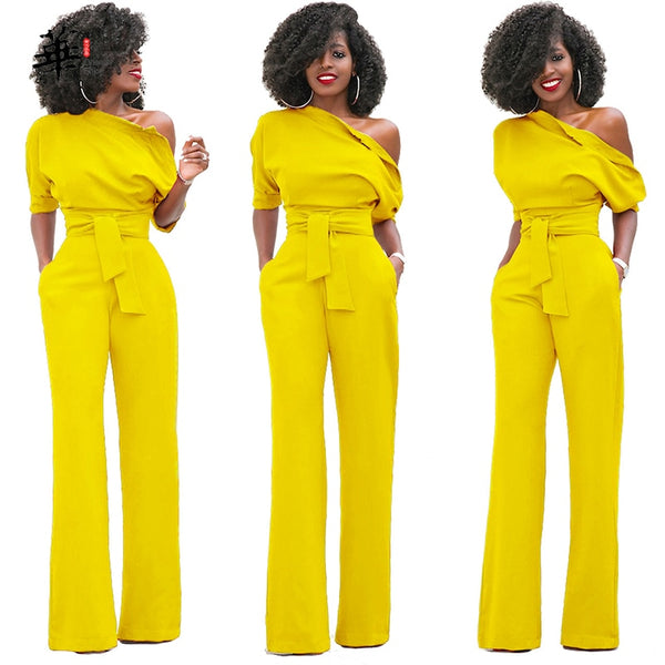 Jumpsuit Women Elegance Solid One Shoulder Womens Fashion Clothes Wide Leg Pants Summer Romper Women Playsuit Summer Streetwear