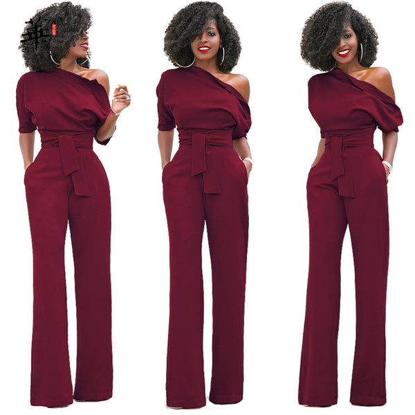 Jumpsuit Women Elegance Solid One Shoulder Womens Fashion Clothes Wide Leg Pants Summer Romper Women Playsuit Summer Streetwear