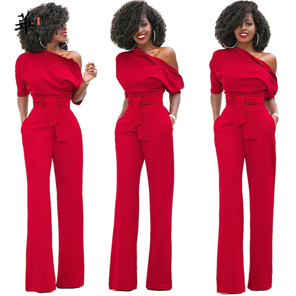 Jumpsuit Women Elegance Solid One Shoulder Womens Fashion Clothes Wide Leg Pants Summer Romper Women Playsuit Summer Streetwear