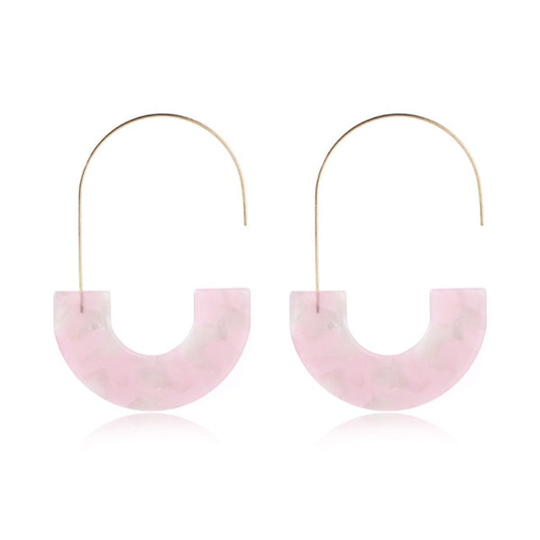 Gold Alloy Crescent Moon Acrylic Earrings Tortoiseshell Acetate Resin Ear Hook Earrings For Women Boho Jewelry Accesorios Mujer