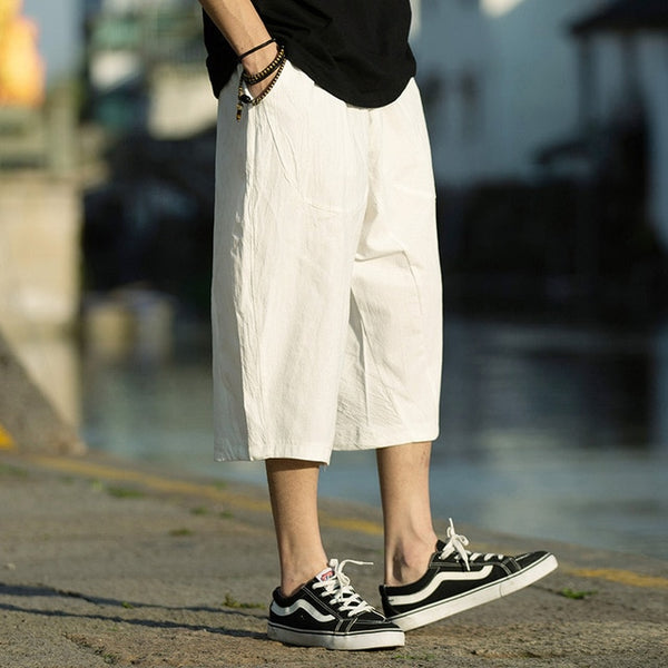 Men Harajuku Harem Pants New Men's Summer Cotton Linen Joggers Pants