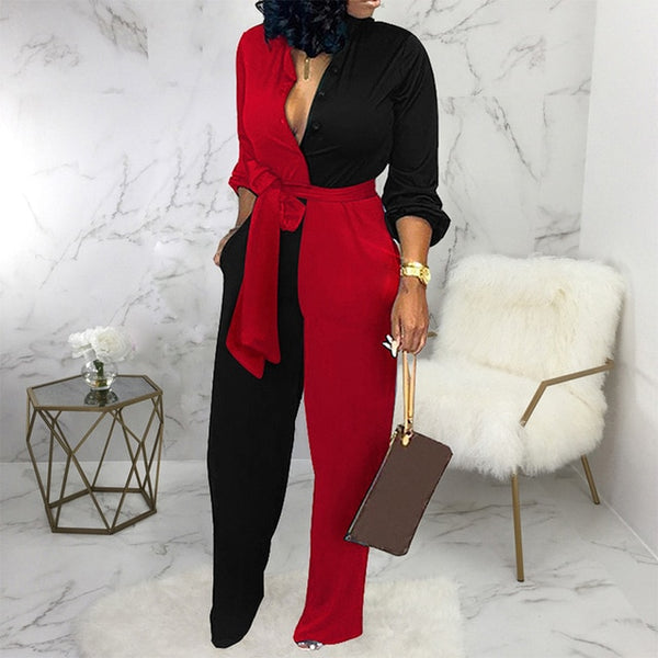 Leopard Tied Waist Long Sleeve Jumpsuit Women Rompers Fashion One Piece Overalls Casual Jumpsuits Streetwear